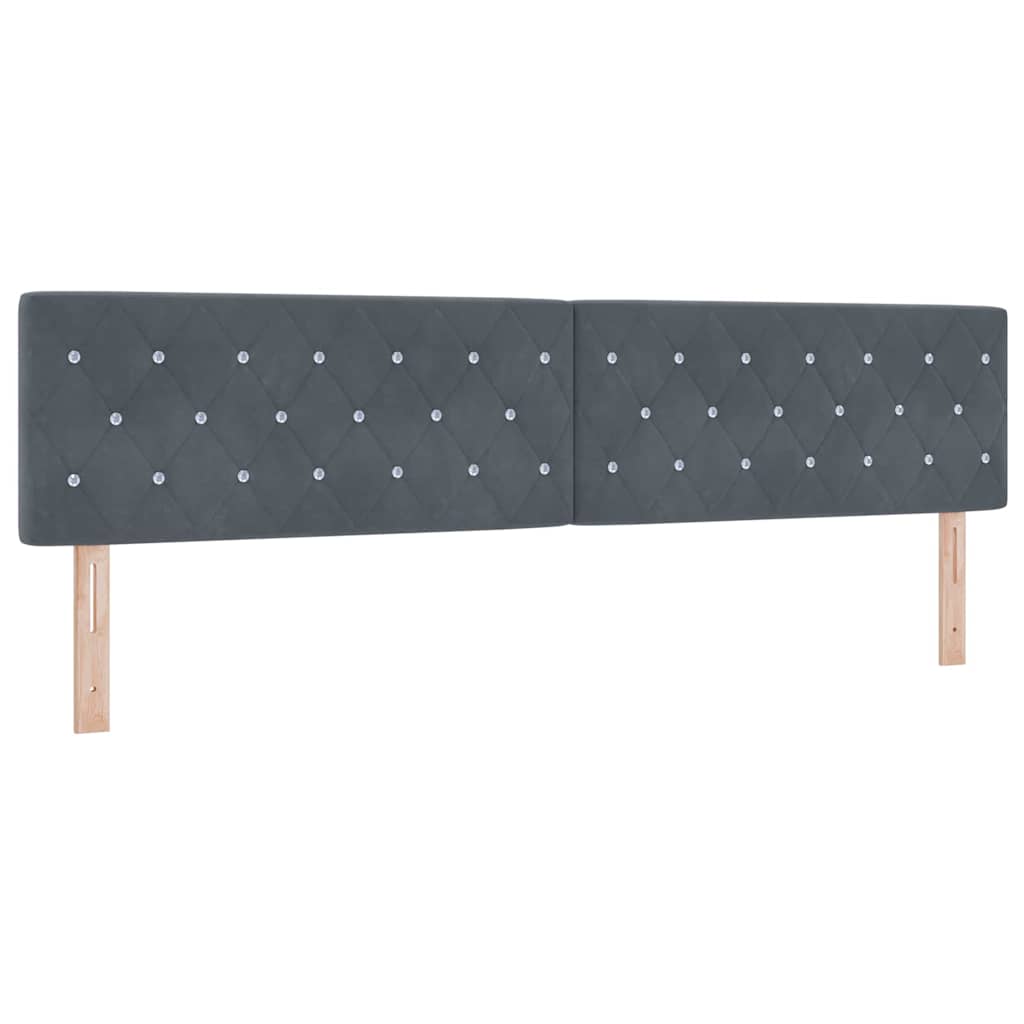 LED Headboard with LED Strip Lights Dark grey 100 cm Velvet